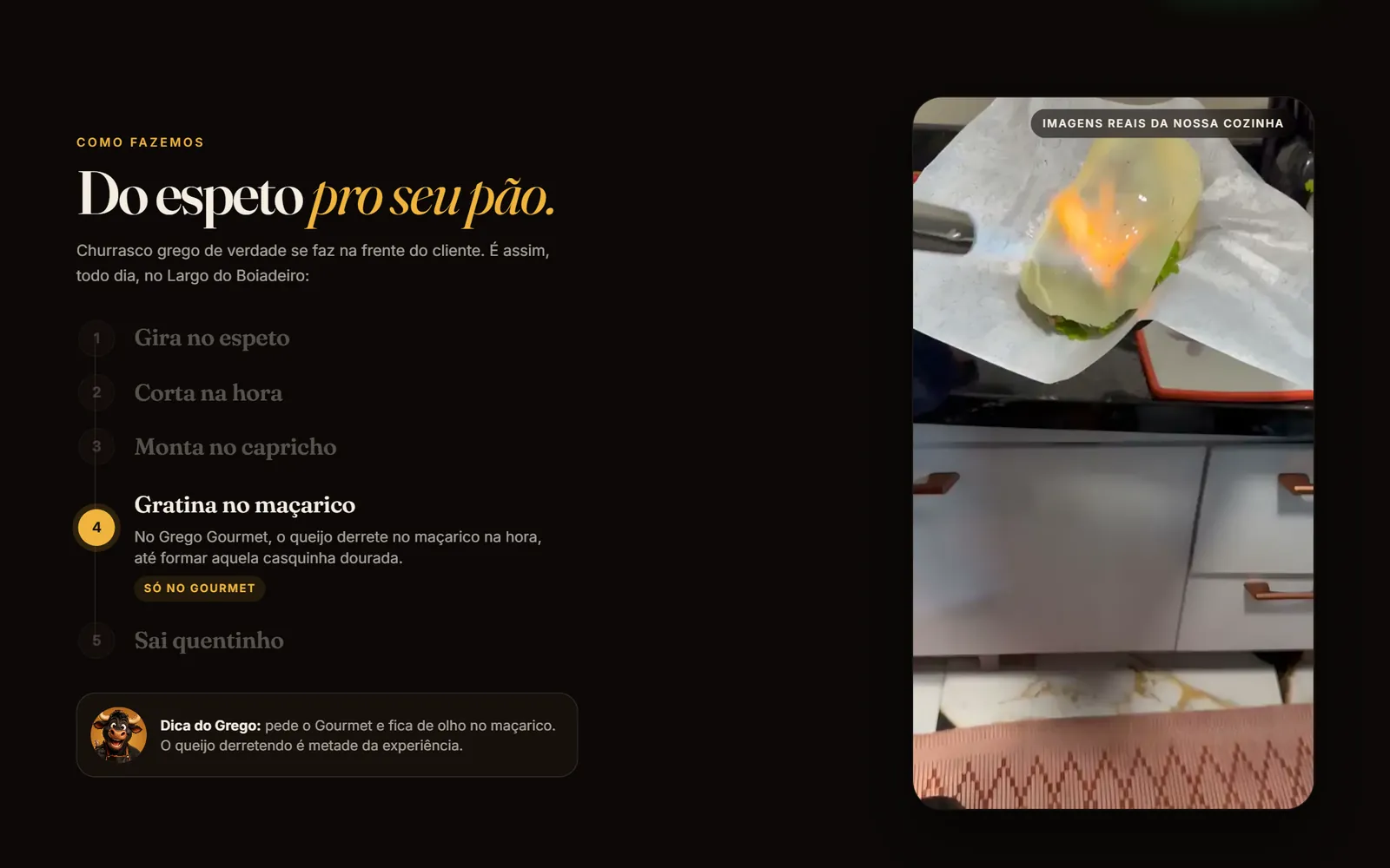 Tela do site Churrasco Grego da Rocinha