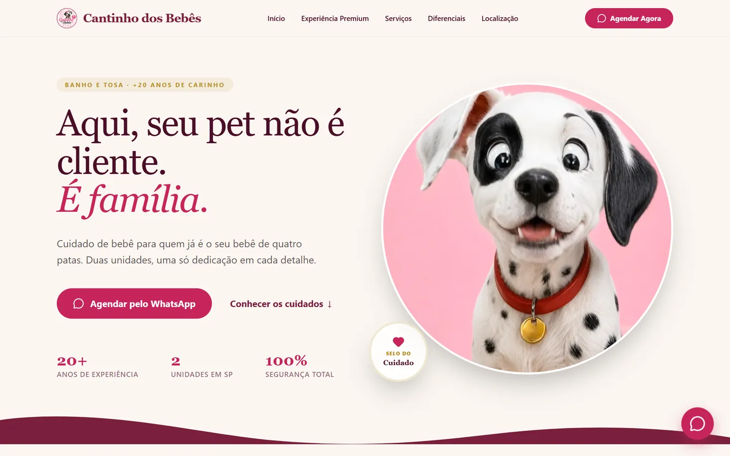 Site Cantinho dos Bebês