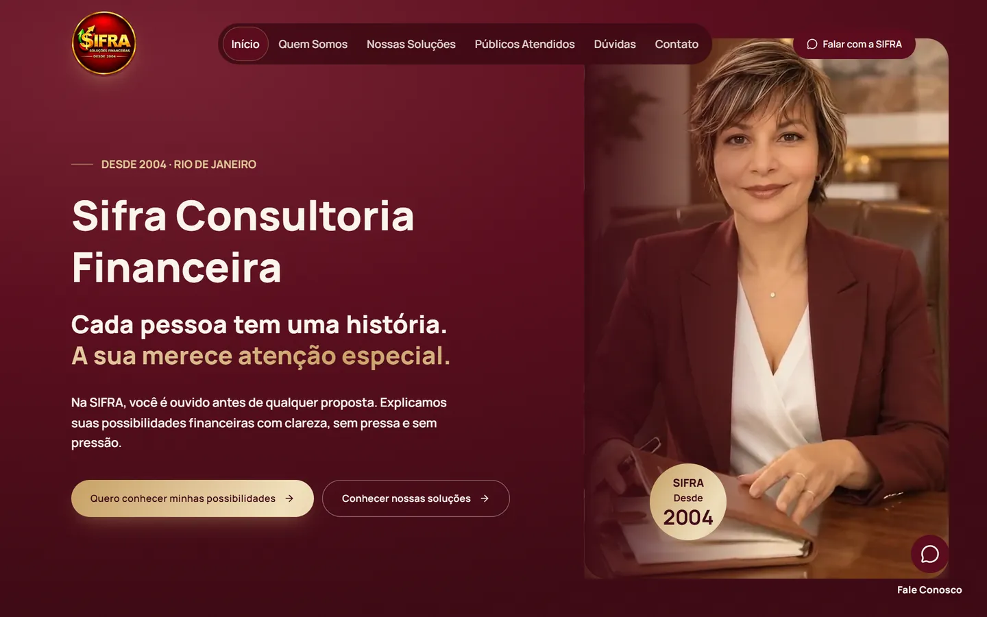 Site Sifra Consultoria Financeira